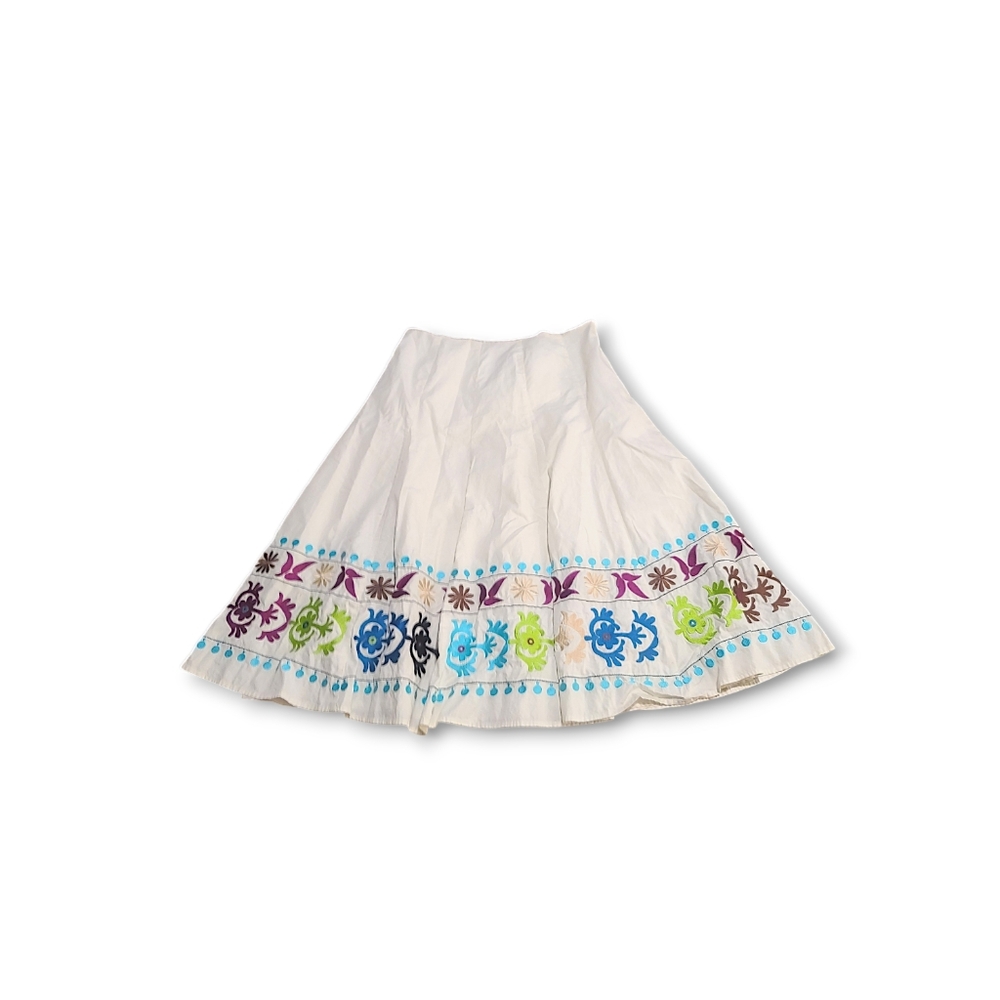 Sunny Leigh Off white Embroidered Skirt Size 10